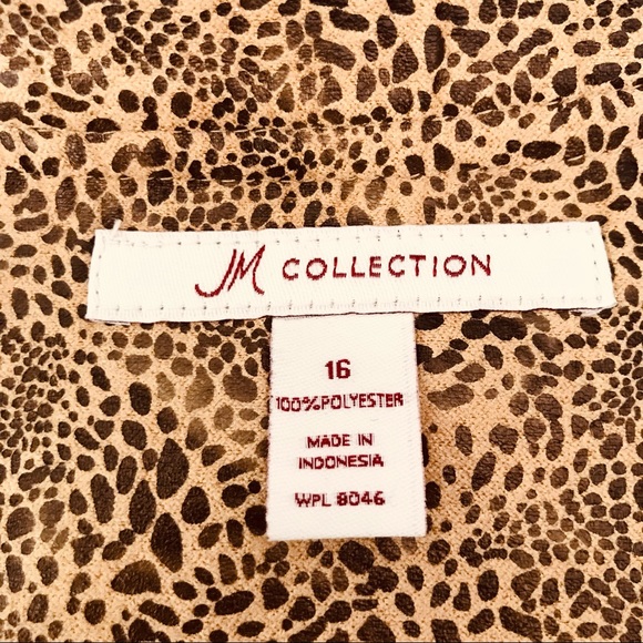 JM Collection Animal Print Zip Front Jacket Size 16 - Picture 6 of 6